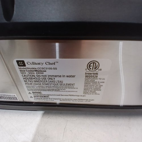 CULINARY CHEF TRIPLE SLOW COOKER - 2.5L (X3) - STAINLESS STEEL/BLACK (MODEL: CCSC3105-SS) image 9