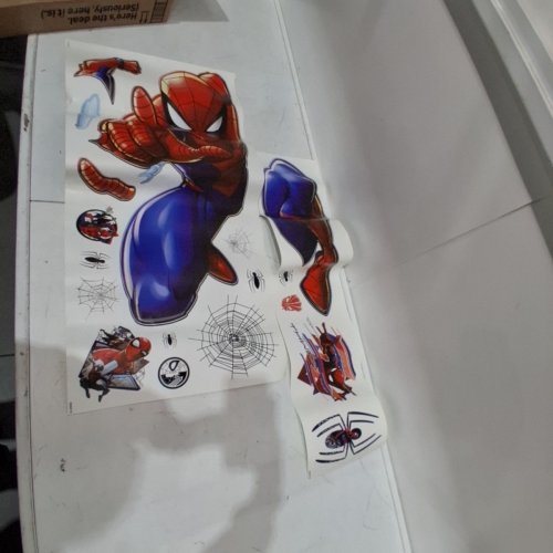 SPIDER-MAN WALL DECOR STICKER SET - 27" X 33" - RED AND BLUE image 2