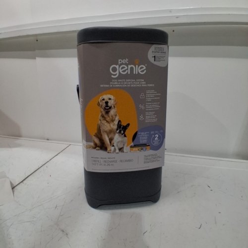 PET GENIE DOG WASTE ODOR CONTROL DISPOSAL PAIL - 18.5" - GREY (MODEL: ‎I000824) image 2