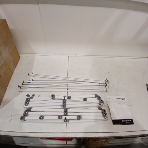 SONGMICS FOLDABLE CLOTHES DRYING RACK - 14" X 29.5" X 53" - STAINLESS STEEL (MODEL: LLR770W01) image 2