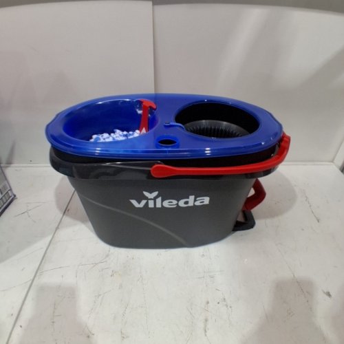 VILEDA EASYWRING RINSECLEAN SPIN MOP & BUCKET SYSTEM - GREY/BLUE image 2