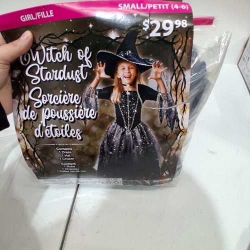 3PC GIRLS' WITCH OF STARDUST COSTUME DRESS - SMALL (4-6) - BLACK image 4