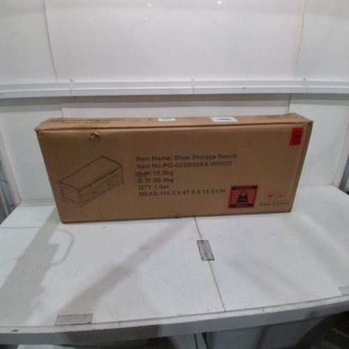 HOMEFORT SHOE BENCH WITH LIFT TOP STORAGE - 41.3" X 14.9" X 18.1" - WHITE (MODEL: PG-02SB008A) image 2