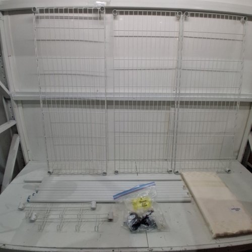 FUTASSI ROLLING CLOTHING RACK WITH COVER - 18.5" X 46" X 80.7" - WHITE/BEIGE (Model: UHK0183 WCW) image 2