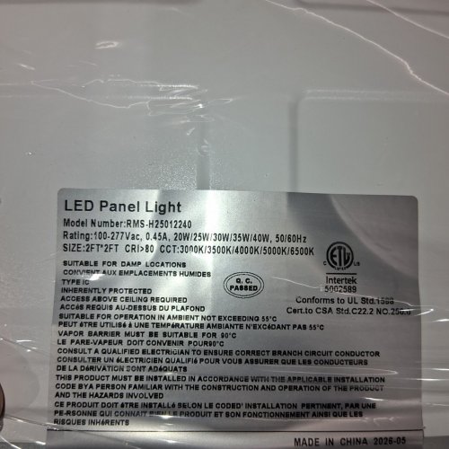 6PK YXL DIMMABLE LED FLAT PANEL LIGHT DROP CEILING LIGHT FIXTURES - WITH ADJUSTABLE WATTAGE AND LIGHT TEMPERATURES - 2FT X 2FT - WHITE (MODEL: H2501) image 4