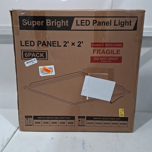 6PK YXL DIMMABLE LED FLAT PANEL LIGHT DROP CEILING LIGHT FIXTURES - WITH ADJUSTABLE WATTAGE AND LIGHT TEMPERATURES - 2FT X 2FT - WHITE (MODEL: H2501) image 5