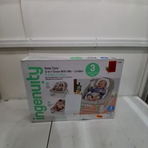 INGENUITY 3-IN-1 GROW WITH ME BOUNCER & ROCKER - 6-40 LBS - NEUTRAL (MODEL: 17499) image 2