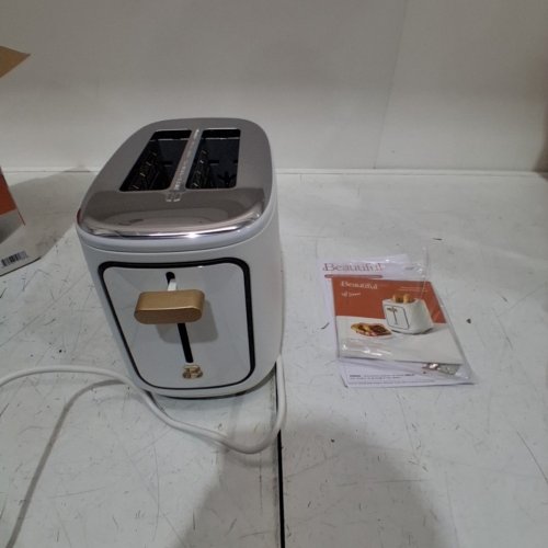 BEAUTIFUL BY DREW BARRYMORE TOUCH ACTIVATED DISPLAY EXTRA WIDE SELF ADJUSTING TOAST SLOT TOASTER - 2 SLICE - WHITE ICING (MODEL: 31150) image 3