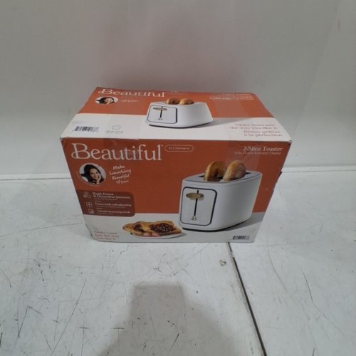 BEAUTIFUL BY DREW BARRYMORE TOUCH ACTIVATED DISPLAY EXTRA WIDE SELF ADJUSTING TOAST SLOT TOASTER - 2 SLICE - WHITE ICING (MODEL: 31150) image 5