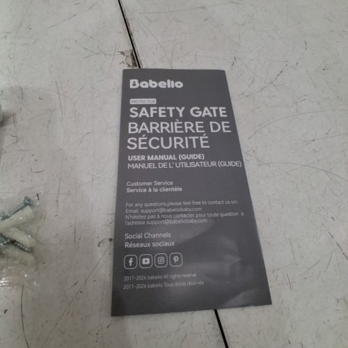 BABELIO SAFETY GATE WITH ADJUSTABLE SMALL PET DOOR - 29"-43" X 30" - WHITE image 4
