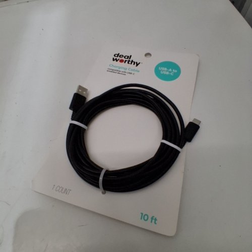DEALWORTHY USB-A TO USB-C CHARGING CABLE - 10FT - BLACK image 2