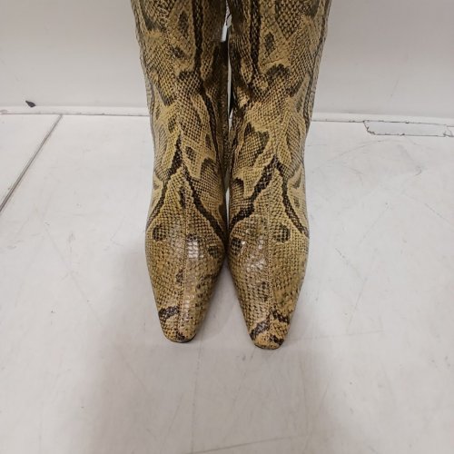SAM EDELMAN SNAKE PRINT TALL POINTED TOE BOOTS - SIZE 9 WIDE CALF - TAN / BROWN (STYLE: WILDE) image 4