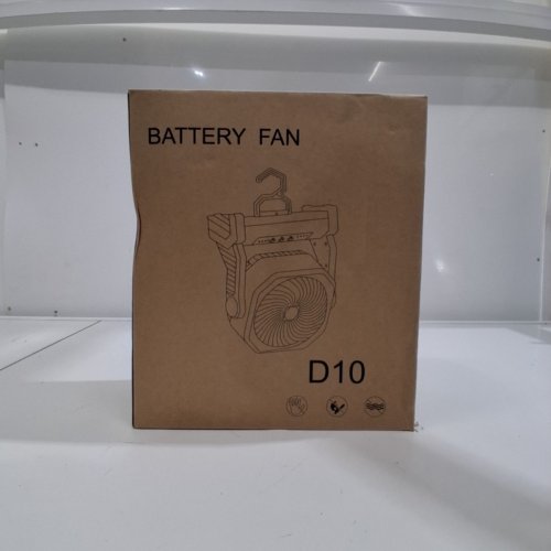 BATTERY OPERATED RECHARGEABLE PORTABLE CAMPING FAN WITH 3 MODES LED LIGHT & HANGING HOOK - 20000 MAH - BLACK (MODEL: D10) image 5
