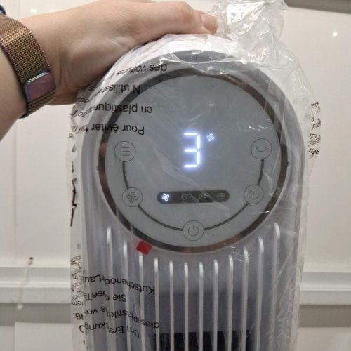 DREO 90° OSCILLATING TOWER FAN WITH REMOTE AND LED DISPLAY - 36" - WHITE (MODEL: DR-HTF007) image 4