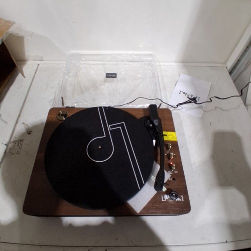 LP&NO.1 BLUETOOTH VINYL RECORD PLAYER 3-SPEED BELT-DRIVE TURNTABLE WITH DUAL EXTERNAL STEREO SPEAKERS - WALNUT (MODEL : LPSC-026) image 3