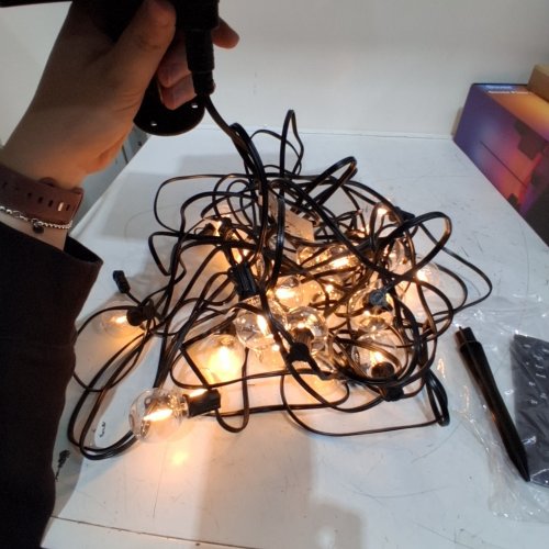OHLUX DIMMABLE LED SOLAR GLOBE STRING LIGHTS OUTDOOR, SHATTERPROOF WITH REMOTE - E12 - 2200K - 60FT - image 2