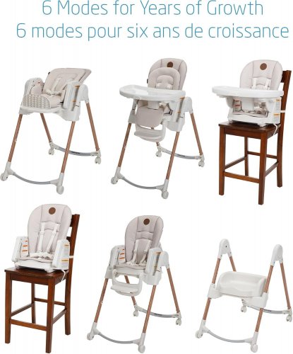 MAXI-COSI CONVERTIBLE & FOLDABLE WATER-REPELLENT MINLA HIGHCHAIR WITH DETACHABLE KITCHEN BOOSTER SEAT - 42" - HORIZON SAND (MODEL: 03024CGMTA) image 2