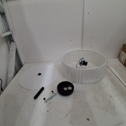 UNBRANDED SEMI FLUSH 3-LIGHT CEILING MOUNTED LIGHT WITH DRUM SHADE - 16" image 3