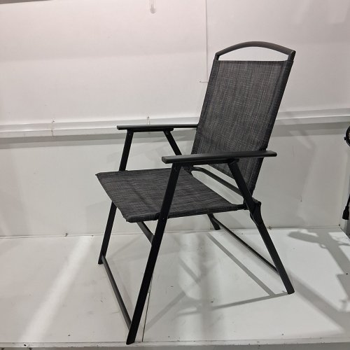 MAINSTAYS PADDED FOLDING CHAIR, LAWN/BEACH CHAIR, 25" X 35.8" - GREY image 2