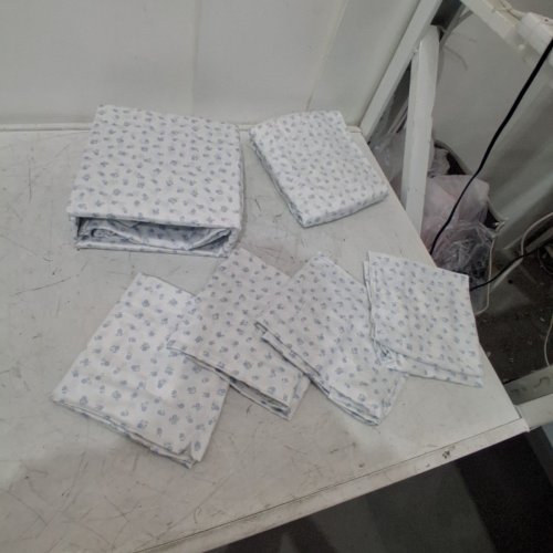 6PC SLUMBER CHILL COOLING BED SHEET SET - QUEEN- WHITE/BLUE FLORAL (MODEL: 1796335) image 2