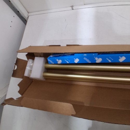UMBRA CAPPA ADJUSTABLE DOUBLE CURTAIN ROD, GOLD 66" - 120" image 2