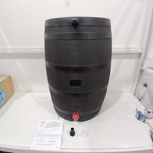 RTS HOME ACCENTS 50 GALLON ECO FLAT BACK RAIN BARREL - BLACK image 2