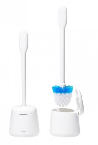 2PK OXO SOFTWORKS TOILET BRUSH SET - WHITE AND BLUE (ITEM: 1704850) image 2
