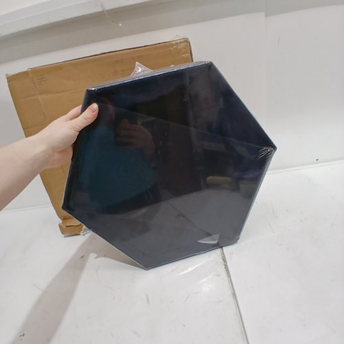 FSOBEIIALEO HEXAGONAL STORAGE OTTOMAN CUBE - 15" - BLACK image 4