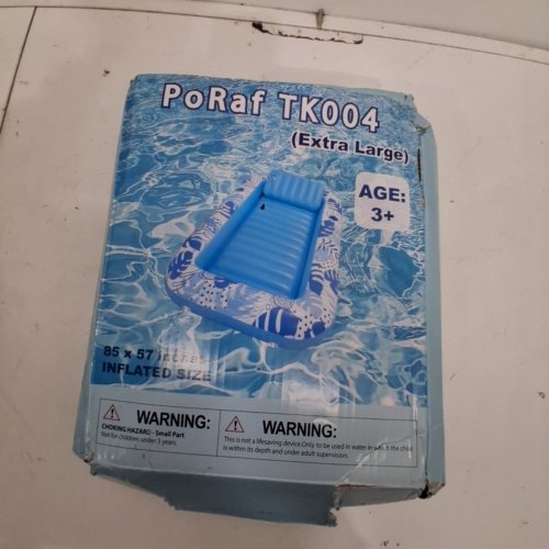 INFLATABLE TANNING POOL LOUNGER - 85" X 57" - 440LBS MAX - BLUE (MODEL: TK004) image 2
