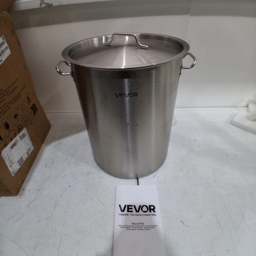 VEVOR STAINLESS STEEL COMMERCIAL STOCKPOT WITH STRAINER - 36QT - SILVER- (MODEL: SP36QT324206S) image 4