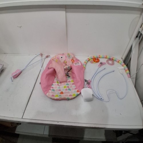 BRIGHT STARTS FANCY FANTASY VIBRATING BOUNCER WITH TOY BAR - 0-6 MONTHS (20LB MAX) - PINK (MODEL : 02305) image 2