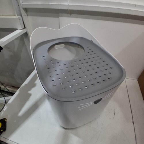 CATIT PIXI LITTER BOX WITH TOP OPENING - 16" X 20.5" X 19" - WHITE/GREY image 2