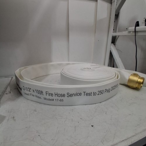 ZYFIRE SINGLE JACKET TPU FIRE HOSE WITH NST BRASS COUPLING - 2.5" X 100FT, 250 PSI (MODEL: 17-65) image 8