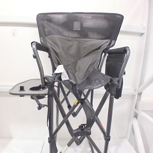 PORTABLE DIRECTORS' CAMP CHAIR WITH SIDE TABLE - 3550LBS CAPACITY - BLACK image 2