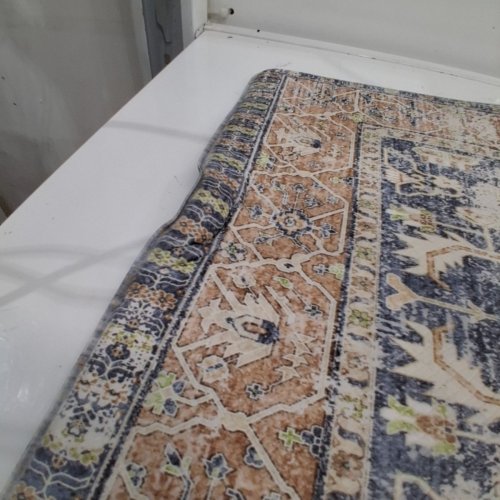 BOHO CUSHIONED KITCHEN ANTI FATIGUE MAT - 17" X 47" - BEIGE/BLUE image 4