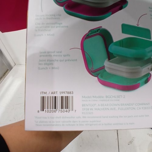 BENTGO CHILL LUNCH BOX WITH ICE PACKS - GREEN/PINK (MODEL: 1997883) image 2