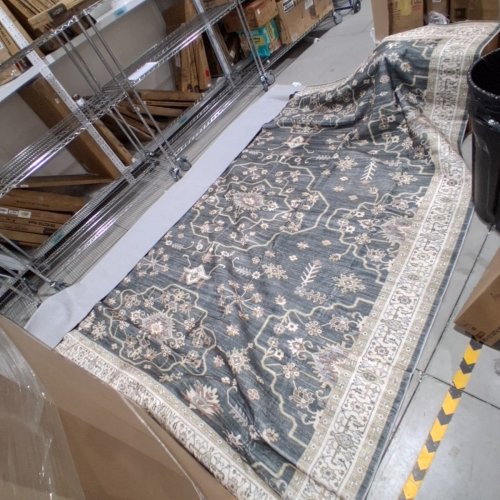 floral AREA RUG - 10FT X 12FT - GRAY AND IVORY (STYLE: Y25069A) image 2