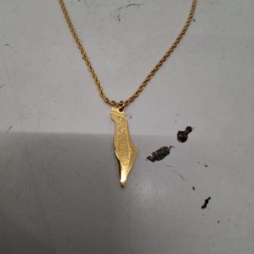 ADULTS TWIST CHAIN PALESTINE SHAPED PENDANT NECKLACE - GOLD-TONE image 3