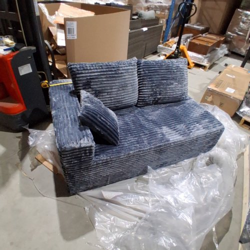 CORDUROY LEGLESS FLOOR HUGGING ARMLESS ACCENT CHAIR - 60" X 36" - GREY image 2