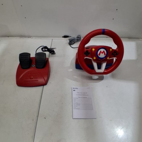 HORI MARIO KART RACING WHEEL PRO MINI WITH PEDALS - 5 V 30MA - RED (MODEL: NSW-204) image 4