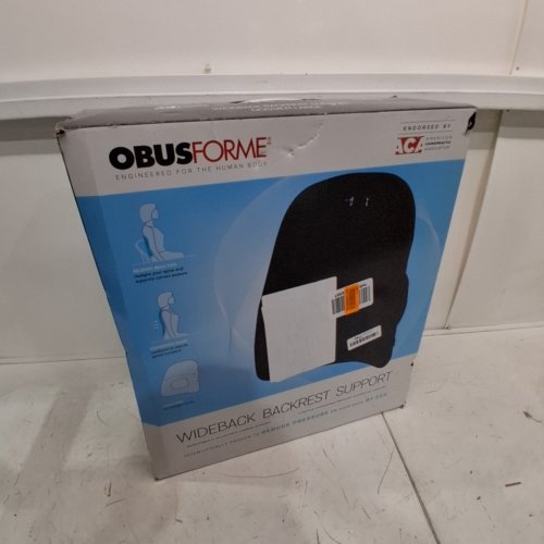 OBUSFORME PORTABLE WIDEBACK PADDED BACKREST SEAT CUSHION & LUMBAR SUPPORT PILLOW - 22" X 19" - BLACK (MODEL: WB-BLK-CBC) image 4