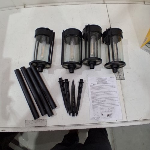 4PK NATURALLY SOLAR VINTAGE-STYLE NATURALLY SOLAR LED PATHWAY LIGHTS - BLACK (MODEL:1806305) image 2
