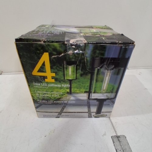 4PK NATURALLY SOLAR VINTAGE-STYLE NATURALLY SOLAR LED PATHWAY LIGHTS - BLACK (MODEL:1806305) image 5