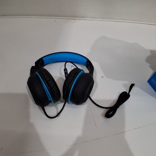 KIDS MPOW CH6S WIRED OVER-EAR HEADPHONES WITH 85DB/94DB VOLUME LIMITER AND IN-LINE MIC - BLACK/BLUE (MODEL: BH297B) image 2