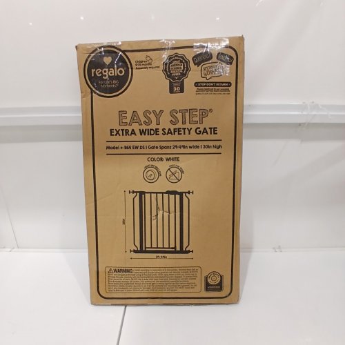 REGALO EASY STEP EXTRA WIDE METAL SAFETY GATE - 30" X 29"- 49" - WHITE (MODEL: 1164EWDS) image 5