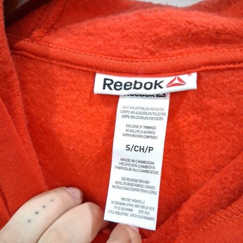 MEN'S REEBOK PULLOVER HOODIE - SMALL - RED image 3
