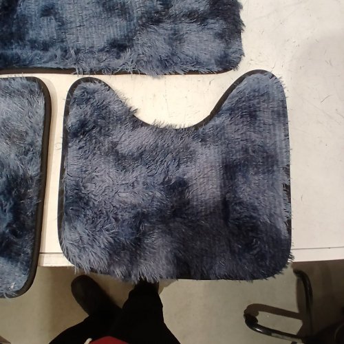 3PC SHAG BATHROOM RUG SET - BLUE image 3