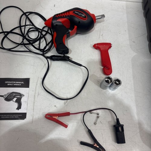 NUTRONICS ELECTRIC WRENCH & IMPACT DRIVER WITH 2 SLEEVES, 12 V - RED/BLACK image 4