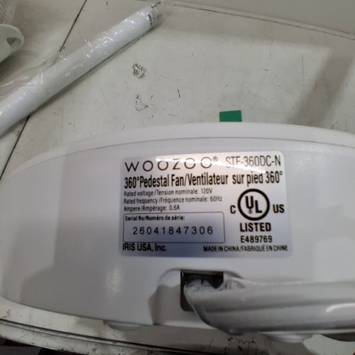 WOOZOO PEDESTAL 12-SPEED 360° AIR CIRCULATOR / FAN - ADJUSTABLE HEIGHT 21" - 40" - WHITE (MODEL: STF-360DC/1747373) image 5