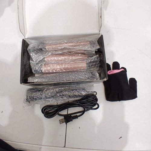 HOMELET INTERCHANGEABLE HAIR CURLER/STRAIGHTNER SET - 45W - BLACK AND ROSE GOLD (MODEL: KS-C103) image 2